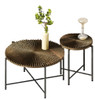 Radial - Pattern Coffee And End Table Set Waterproof Cover, Distressed Cylindrical Design (Set of 2)