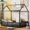 Metal House Bed With Fence And Door