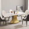 Modern Artificial Stone Panel Stainless Steel Curved Legs, Can Accommodate 6 - 8 People