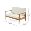 Outdoor Acacia Wood Loveseat Set With Coffee Table