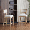 Upholstered Counter Height Bar Stools With Comfy Back (Set of 2)