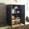 Luka - Farmhouse Rustic Five Shelf Wood Shoe Cabinet - Rustic Gray