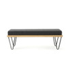 Upholstered Bench With Hairpin Legs - Charcoal Gray