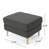 Upholstered Ottoman With Tapered Legs - Dark Gray