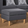 Upholstered Ottoman With Tapered Legs - Dark Gray