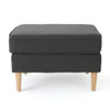 Upholstered Ottoman With Tapered Legs - Dark Gray
