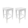 Counter Barstool (Set of 2), Rubber Wood - White
