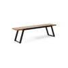 Earl - Outdoor Bench With Wooden Slat Panel Top - Black