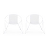 Patio Dining Chairs (Set of 2) With Mesh Design And Hairpin Legs - White
