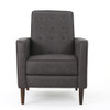 Macedonia - Mid Century Modern Button Tufted Fabric Recliner - Slate