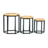 Modern Industrial End Table (Set of 3) - Black / Natural