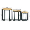 Modern Industrial End Table (Set of 3) - Black / Natural