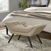 Hariata - Contemporary Fabric Tufted Ottoman Bench - Beige