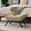 Hariata - Contemporary Fabric Tufted Ottoman Bench - Beige
