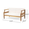 Alluvion - 4 Piece Wood Outdoor Patio Conversation Set With Cream Cushions - Teak / Beige