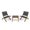 Kayla - Outdoor Foldable 2 Seater Chat Set - Brown / Gray