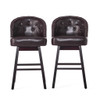 Mellifluous - 360 Degree Swivel Bar Stool With Stunning Nailhead Trim, (Set of 2)