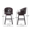 Mellifluous - 360 Degree Swivel Bar Stool With Stunning Nailhead Trim, (Set of 2)