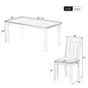 Retro Style 7 Piece Dining Table Set With Extendable Table And 6 Upholstered Chairs - Gray / White