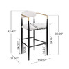 Barstools (Set of 2), Counter Height Upholstered Bar Stools With Backs And Iron Legs For Kitchen Island - Beige