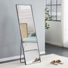 Aluminum Alloy Metal Frame Wall Mounted Full Body Mirror - Black