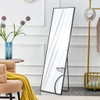 Aluminum Alloy Metal Frame Wall Mounted Full Body Mirror - Black