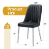 Modern Dining Chairs (Set of 4) With Backrest And Silver Metal Legs For Home And Office - Black