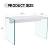 Elegant And Clear Tempered Glass Coffee Table With Storage - White