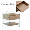 Elegant Bedside Table With Drawers And Transparent Tempered Glass Sides - Wood