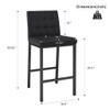 Modern Design High Stool With Metal Legs For Kitchen And Restaurant (Set of 2) - Black