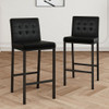 Modern Design High Stool With Metal Legs For Kitchen And Restaurant (Set of 2) - Black