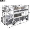 Twin Over Twin Bus Shaped Bunk Bed With Wheels And Storage - Gray / White
