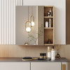 Grain Multi Function Mirror Cabinet With Clear Mirror And Storage Space - Natural Wood