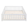 Solid Wood Floor Bed With Door And Fence For Children