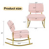 Rocking Chair With Backrest And Metal Legs For Living Room