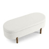 Oval Ottoman Storage Bench With Rubber Wood Legs