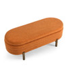 Oval Ottoman Storage Bench With Rubber Wood Legs