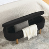 Oval Ottoman Storage Bench With Rubber Wood Legs