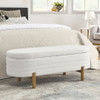 Oval Ottoman Storage Bench With Rubber Wood Legs