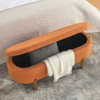 Oval Ottoman Storage Bench With Rubber Wood Legs