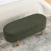 Oval Ottoman Storage Bench With Rubber Wood Legs