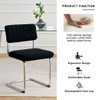 Modern Luxury Dining Chair With Metal Legs And Bow Design (Set of 4)