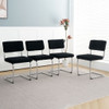Modern Luxury Dining Chair With Metal Legs And Bow Design (Set of 4)