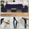 Cushion Covers For 7 Piece Wicker Sectional Sofa, 14 Pack Seat And Back Slipcovers With Zipper