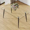 Modern Rectangular Glass Dining Table For 4 - 6 People With Tempered Glass Countertop