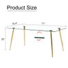 Modern Rectangular Glass Dining Table For 4 - 6 People With Tempered Glass Countertop