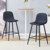Modern Black Pu Bar Chair Rounded Backrest (Set of 2)