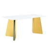 Luxurious Dining Table With Stainless Steel Butterfly Legs, Scratch & Heat Resistant