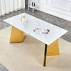 Luxurious Dining Table With Stainless Steel Butterfly Legs, Scratch & Heat Resistant