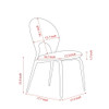 Modern Chairs With Metal Legs & Backrest, (Set of 2) For Living Room & Dining Room - White